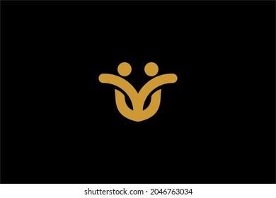 Teamwork logo design vector. People rounded illustration symbols. Humanity care vector icon. 