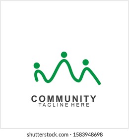Teamwork logo design. Vector social network family icon. 