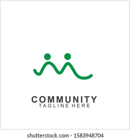 Teamwork logo design. Vector social network family icon. 
