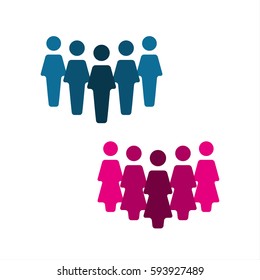 Teamwork logo, group of people icon isolated on a white background