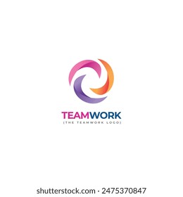 Teamwork logo icon business abstract together