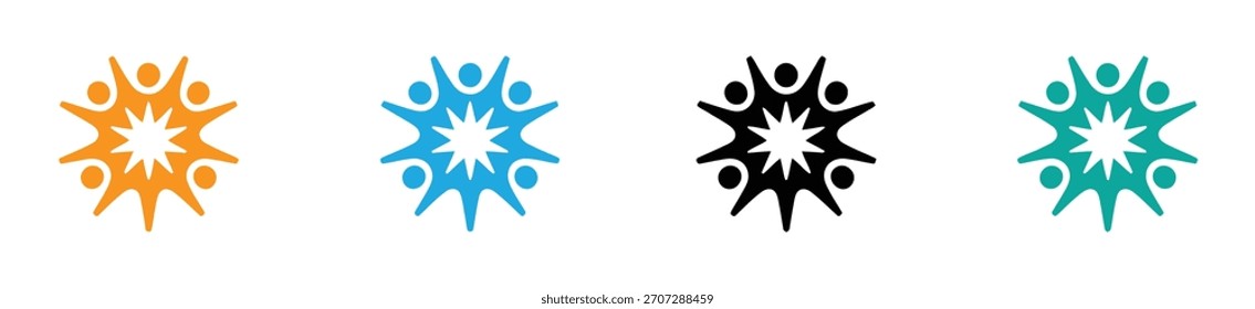 teamwork logo icon business abstract . vector illustration. Teamwork Concept Logo - Unity and Collaboration Icon Design on White Background.