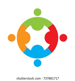 Teamwork logo isolated on white background, Business vector illustration