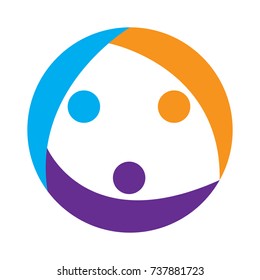 Teamwork logo isolated on white background, Business vector illustration