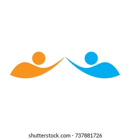 Teamwork logo isolated on white background, Business vector illustration