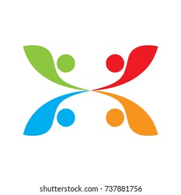 Teamwork logo isolated on white background, Business vector illustration