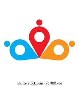 Teamwork logo isolated on white background, Business vector illustration
