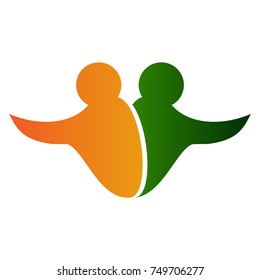 Teamwork logo isolated on white background, Business vector illustration