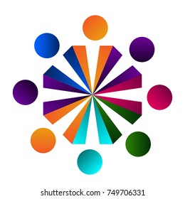 Teamwork logo isolated on white background, Business vector illustration