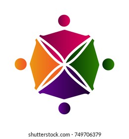 Teamwork logo isolated on white background, Business vector illustration