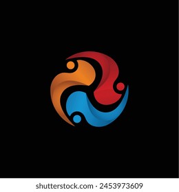 Logotipo de trabajo en equipo Reunión 3, Grupo de Personas