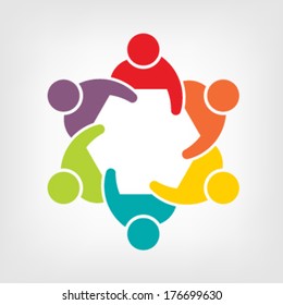 Teamwork logo Meeting 6. Group of People