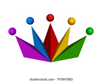 Teamwork logo on a white background, Vector illustration