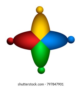 Teamwork logo on a white background, Vector illustration