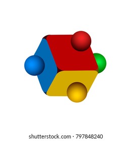 Teamwork logo on a white background, Vector illustration