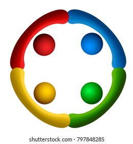 Teamwork logo on a white background, Vector illustration