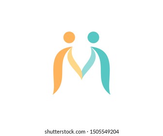 Teamwork logo symbol design. People symbol vector template.