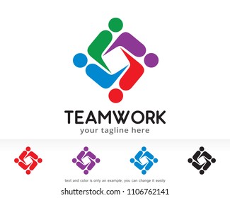 Teamwork Logo Symbol Template Design Vector, Emblem, Design Concept, Creative Symbol, Icon