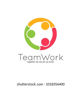 Teamwork logo. Team union on white background