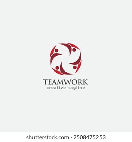 Teamwork logo, team, unity, together, corporate, family logo fully editable vector template