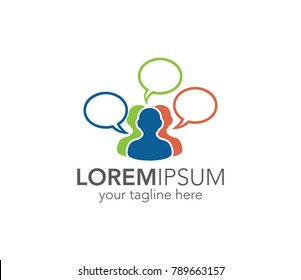 Teamwork logo template. chat icon