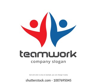 Teamwork Logo Template Design Vector, Emblem, Design Concept, Creative Symbol, Icon