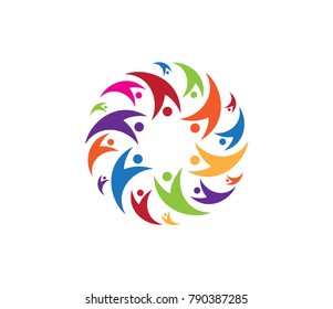 Teamwork logo template. group icon
