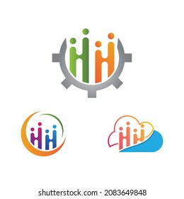 Teamwork logo template icon design