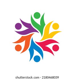 Diseño de icono de plantilla de logotipo de trabajo en equipo