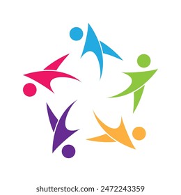 Diseño de iconos de Plantilla de logotipo de trabajo en equipo