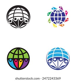 Diseño de iconos de Plantilla de logotipo de trabajo en equipo