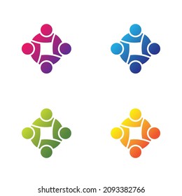 Teamwork logo template icon set