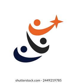 Teamwork Logo Vorlage Isolated. Brande Identität. Symbol Abstrakte Vektorgrafik Grafik