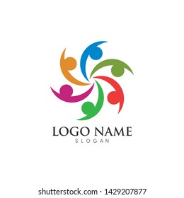 teamwork logo template vector icon illustration design 