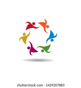 teamwork logo template vector icon illustration design 