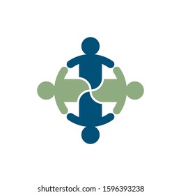 Teamwork  logo vector icon illustration design