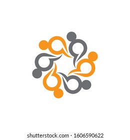 Teamwork logo vector icon illustration design