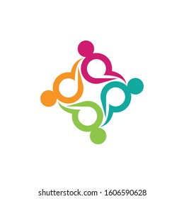 Teamwork logo vector icon illustration design