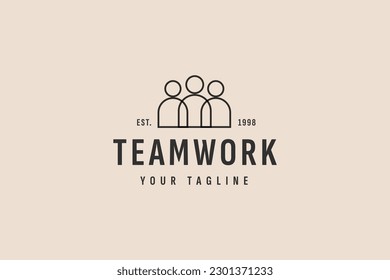 teamwork logo vector icon illustration
