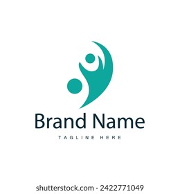 Teamwork logo vector template cooperation success care people simple symbol icon design