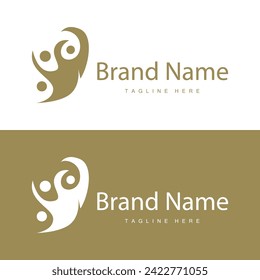 Teamwork logo vector template cooperation success care people simple symbol icon design