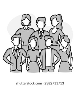 Teamwork Makes the Dream Work. An Icon of a Group of Seven People. Representing the power of teamwork and collaboration. 