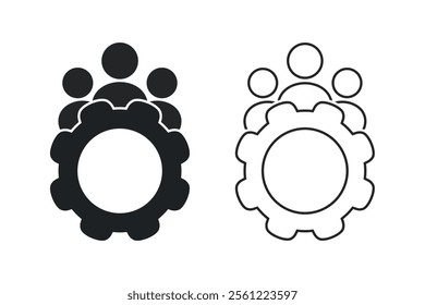 Teamwork management development icon. Illustration vector