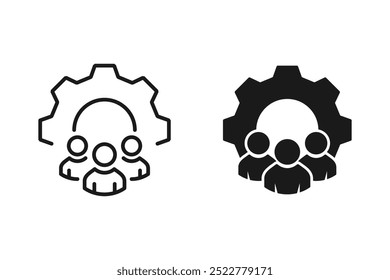 Teamwork management development icon set. vector illustration. Color editable