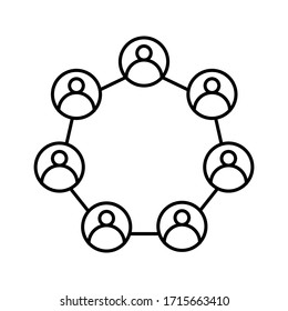 Icono de administración de trabajo en equipo. icono de elementos de negocio en fondo blanco. ilustración vectorial. Pasos 10