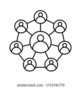 Icono de administración de trabajo en equipo. icono de elementos de negocio en fondo blanco. ilustración vectorial. Pasos 10