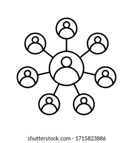 Icono de administración de trabajo en equipo. icono de elementos de negocio en fondo blanco. ilustración vectorial. Pasos 10