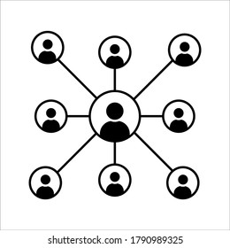 Teamwork management icon. business elements icon on white background. vector illustration on white background