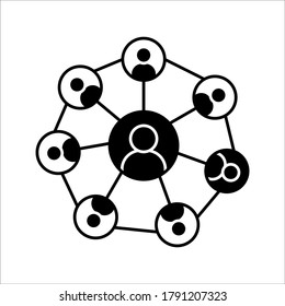 Teamwork management icon. business elements icon on white background. vector illustration on white background