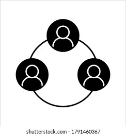 Icono de administración de trabajo en equipo. icono de elementos de negocio sobre fondo blanco. ilustración vectorial sobre fondo blanco